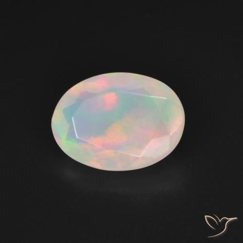 1.83 ct White Opal Stone, Natural Opal in Oval Facet Shape for Sale