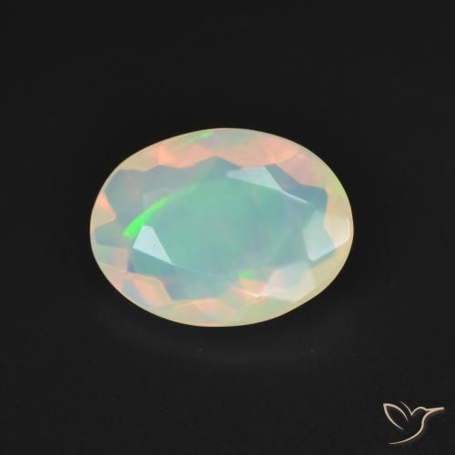 1.69 ct White Opal Stone, Natural Opal in Oval Facet Shape for Sale