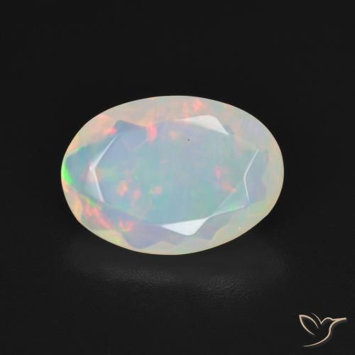 1.76 ct White Opal Stone, Natural Opal in Oval Facet Shape for Sale