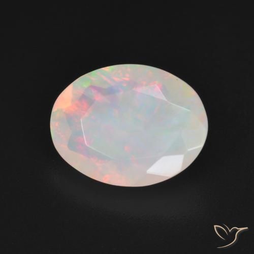 1.85 ct Multicolor Opal Stone, Natural Opal in Oval Facet Shape for Sale
