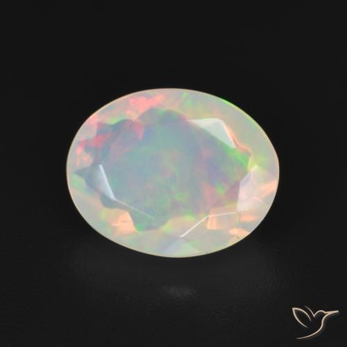 1.51 ct Multicolor Opal Stone, Natural Opal in Oval Facet Shape for Sale
