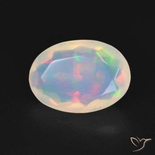 1.96 ct Multicolor Opal Stone, Natural Opal in Oval Facet Shape for Sale