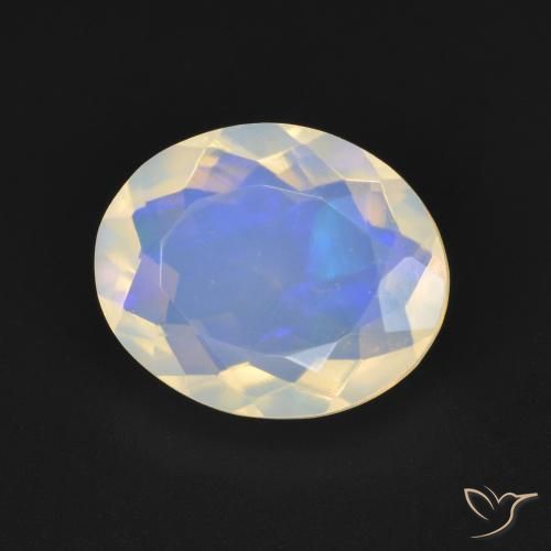 2.02 ct Multicolor Opal Stone, Natural Opal in Oval Facet Shape for Sale