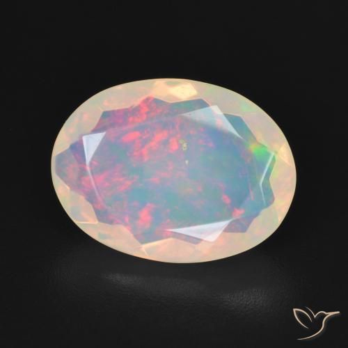 2.90 ct Multicolor Opal Stone, Natural Opal in Oval Facet Shape for Sale