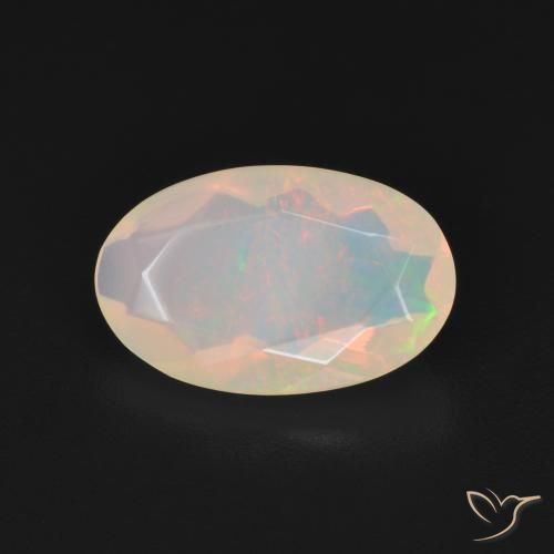 1.51 ct Multicolor Opal Stone, Natural Opal in Oval Facet Shape for Sale