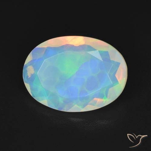 2.03 ct Multicolor Opal Stone, Natural Opal in Oval Facet Shape for Sale