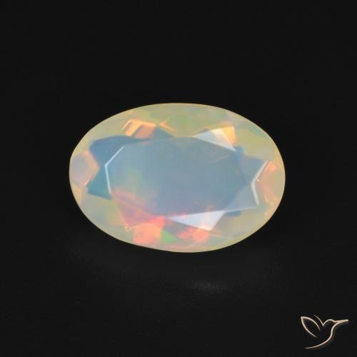 1.18 ct White Opal Stone, Natural Opal in Oval Facet Shape for Sale