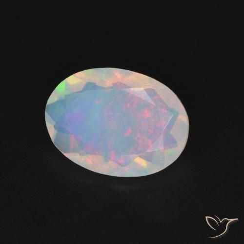 1.16 ct Multicolor Opal Stone, Natural Opal in Oval Facet Shape for Sale