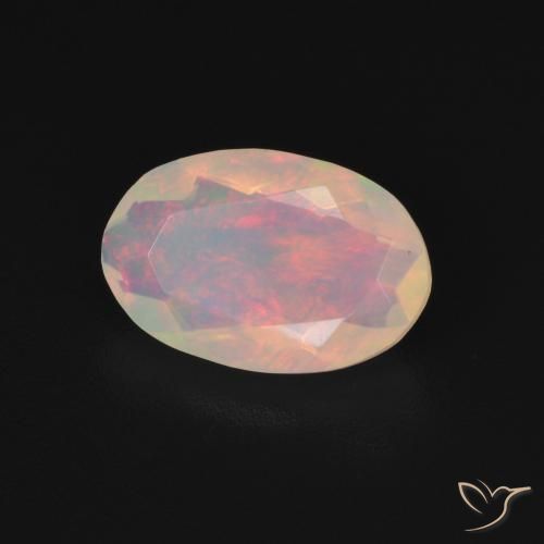 1.07 ct Multicolor Opal Stone, Natural Opal in Oval Facet Shape for Sale