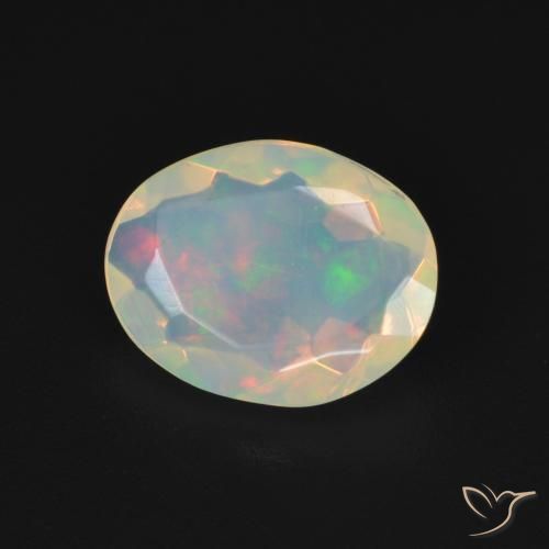 1.22 ct Multicolor Opal Stone, Natural Opal in Oval Facet Shape for Sale