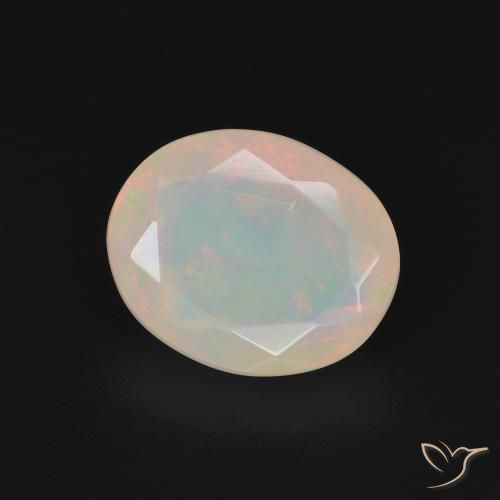 1.94 ct White Opal Stone, Natural Opal in Oval Facet Shape for Sale