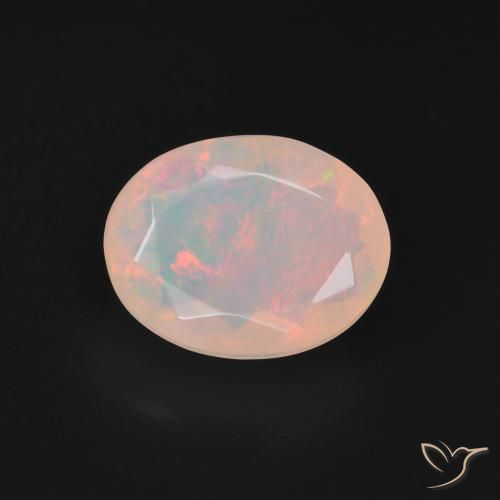1.92ct Natural Multicolor White Opal, Oval, Translucent