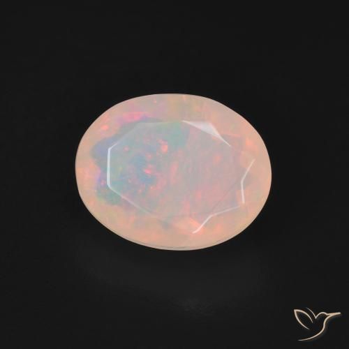 1.92 ct White Opal Stone, Natural Opal in Oval Facet Shape for Sale