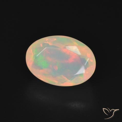 1.71 ct White Opal Stone, Natural Opal in Oval Facet Shape for Sale