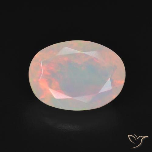 2.07ct Natural Multicolor White Opal, Oval, Transparent