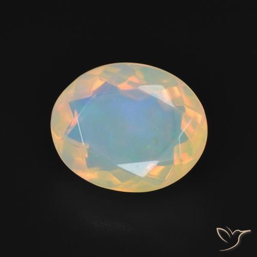2.18 ct White Opal Stone, Natural Opal in Oval Facet Shape for Sale