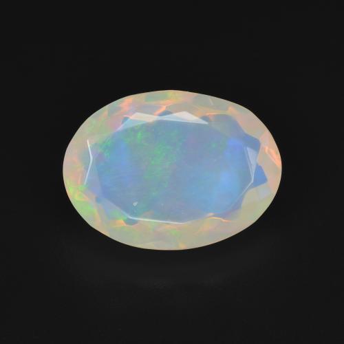3.11ct Natural Multicolor White Opal, Oval, Transparent