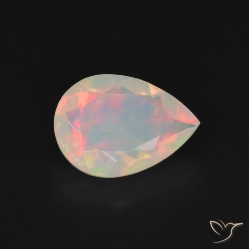 1.23 ct Multicolor Opal Stone, Natural Opal in Pear Facet Shape for Sale