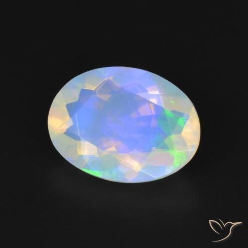 1.59 ct Multicolor Opal Stone, Natural Opal in Oval Facet Shape for Sale