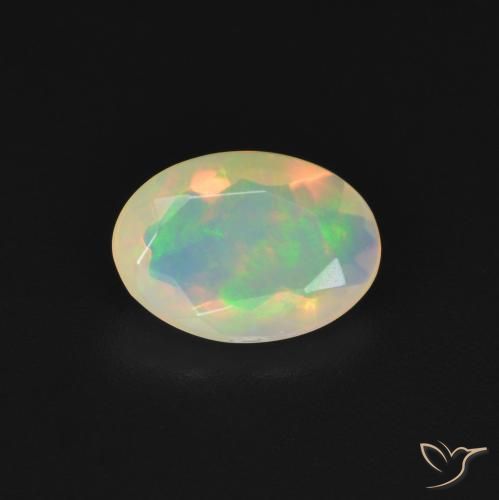 0.95ct Natural Multicolor Opal, Oval, Transparent