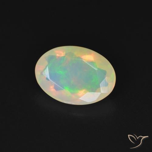 0.95 ct Multicolor Opal Stone, Natural Opal in Oval Facet Shape for Sale