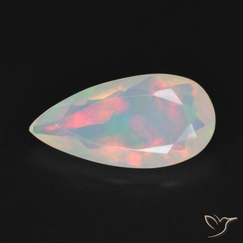 1.18ct Natural Multicolor Opal, Pear Shape, Transparent