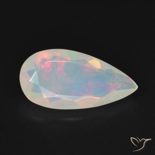 1.18 ct Multicolor Opal Stone, Natural Opal in Pear Facet Shape for Sale