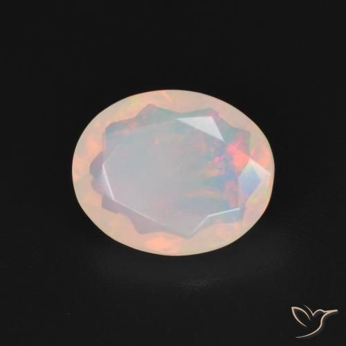 1.45 ct Multicolor Opal Stone, Natural Opal in Oval Facet Shape for Sale
