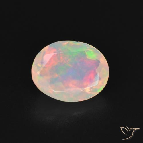 1.27ct Natural Multicolor Opal, Oval, Transparent