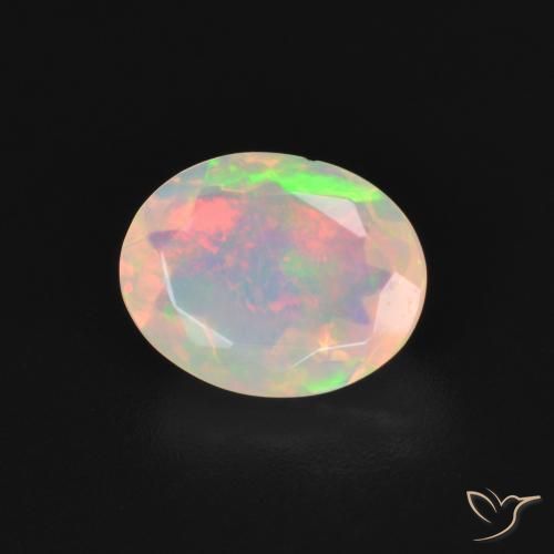 1.27 ct Multicolor Opal Stone, Natural Opal in Oval Facet Shape for Sale