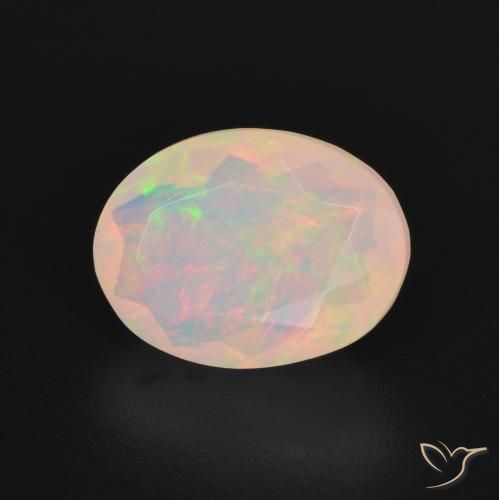 1.78 ct Multicolor Opal Stone, Natural Opal in Oval Facet Shape for Sale