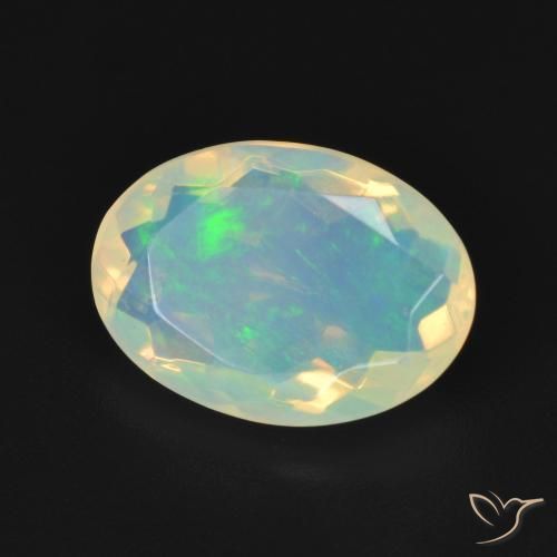 2.15 ct Multicolor Opal Stone, Natural Opal in Oval Facet Shape for Sale
