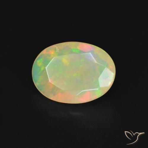 1.29 ct Multicolor Opal Stone, Natural Opal in Oval Facet Shape for Sale