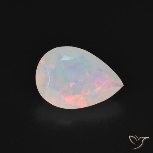 1.10 ct Multicolor Opal Stone, Natural Opal in Pear Facet Shape for Sale