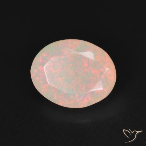 1.89 ct Multicolor Opal Stone, Natural Opal in Oval Facet Shape for Sale