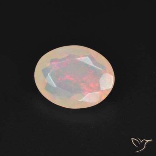 1.21 ct Multicolor Opal Stone, Natural Opal in Oval Facet Shape for Sale