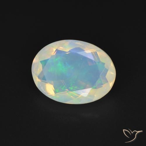 1.48 ct Multicolor Opal Stone, Natural Opal in Oval Facet Shape for Sale