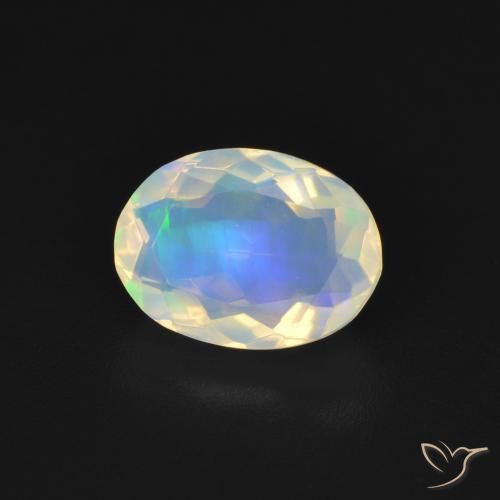 1.22 ct Multicolor Opal Stone, Natural Opal in Oval Facet Shape for Sale