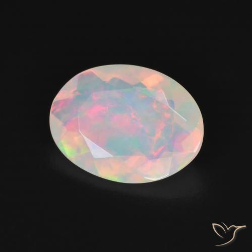 1.86 ct Multicolor Opal Stone, Natural Opal in Oval Facet Shape for Sale