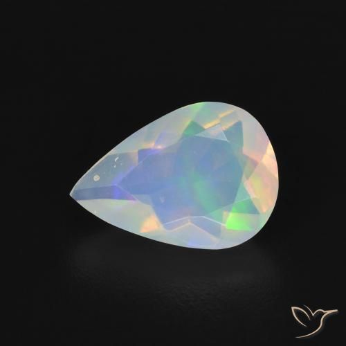 1.05ct Natural Multicolor Opal, Pear Shape, Transparent