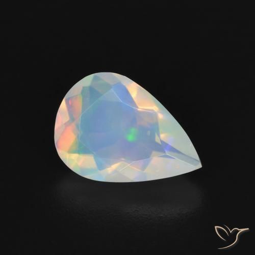 1.05 ct Multicolor Opal Stone, Natural Opal in Pear Facet Shape for Sale