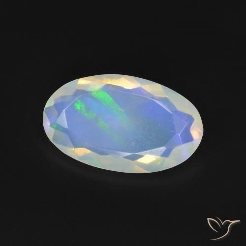 2.02 ct Multicolor Opal Stone, Natural Opal in Oval Facet Shape for Sale