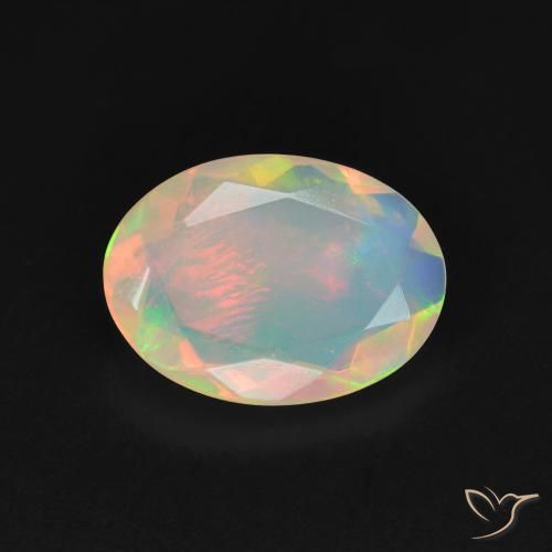 1.52ct Natural Multicolor Opal, Oval, Transparent