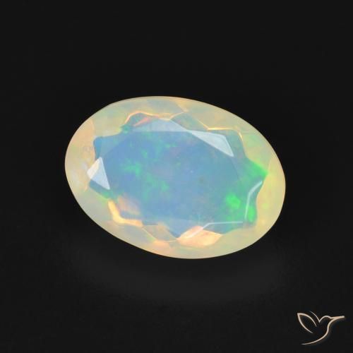1.87 ct Multicolor Opal Stone, Natural Opal in Oval Facet Shape for Sale