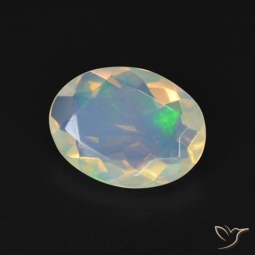1.70 ct Multicolor Opal Stone, Natural Opal in Oval Facet Shape for Sale