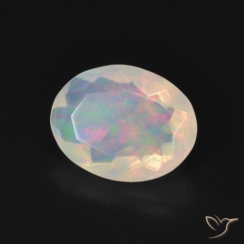 1.44 ct Multicolor Opal Stone, Natural Opal in Oval Facet Shape for Sale