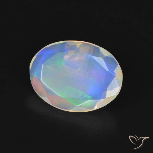 1.43 ct Multicolor Opal Stone, Natural Opal in Oval Facet Shape for Sale