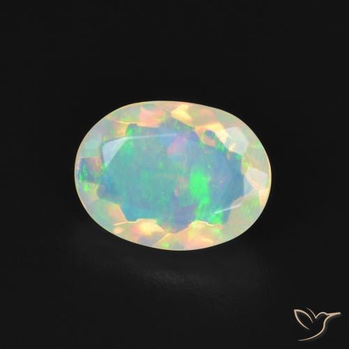 0.99 ct Multicolor Opal Stone, Natural Opal in Oval Facet Shape for Sale
