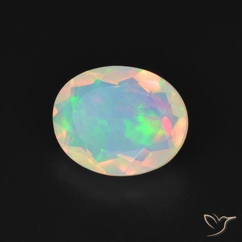 1.65 ct Multicolor Opal Stone, Natural Opal in Oval Facet Shape for Sale