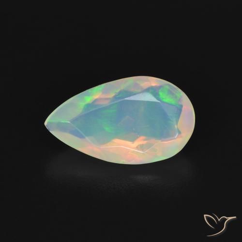 1.10ct Natural Multicolor Opal, Pear Shape, Transparent